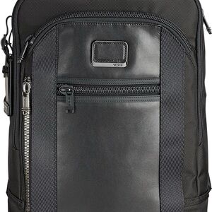 Tumi Black Men's Streamline Leather-Trim Backpack